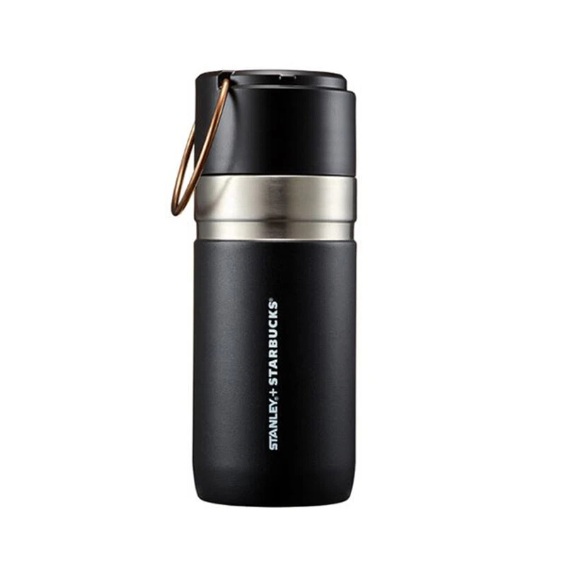 STARBUCKS SS Black & Gold Stanley Thermos 500ml Stainless Tumbler Korea  Official