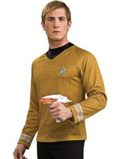 Star Trek New Movies Captain Kirk Command Gold Adult Deluxe Uniform Shirt NEW