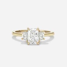 14K Yellow Gold 1.30 CT Radiant Cut IGI Certified Lab Grown Diamond Wedding Ring