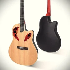 Dreadnought Acoustic Guitar with ABS Round Back, Spruce Top and Grape Soundholes