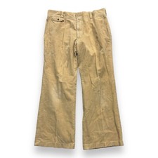 Vintage 70s Tan Corduroy Wide Leg Trousers Flare 36 27