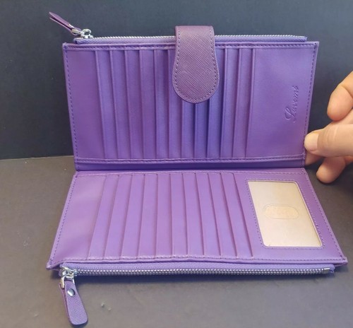 Lavemi Billfold Wallet Bill/Card Slots Zipper Pockets Slimfit NEW lavender - Picture 3 of 5
