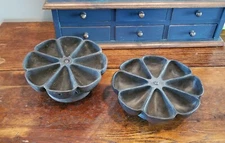 Set of 2 - Cast Iron Cobbler Nail Cup Rotating Caddy Hardware Store Display Bin