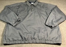 Vintage Izod Grey Blue 1/4 Button Mock Neck Pullover Men  s Golf Sweater Size XL