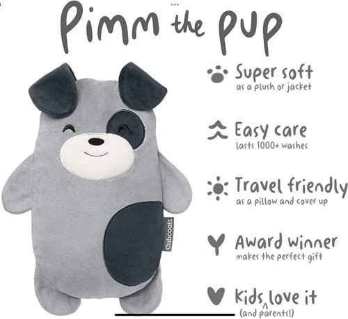 Cubcoats Pimm The Puppy Pullover Hoodie 2 in 1 Plush Gray Size 4/5 - Picture 8 of 8