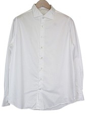 SUITSUPPLY Men's Formal Shirt M Slim White Cotton Button-Up Twill Classic 
