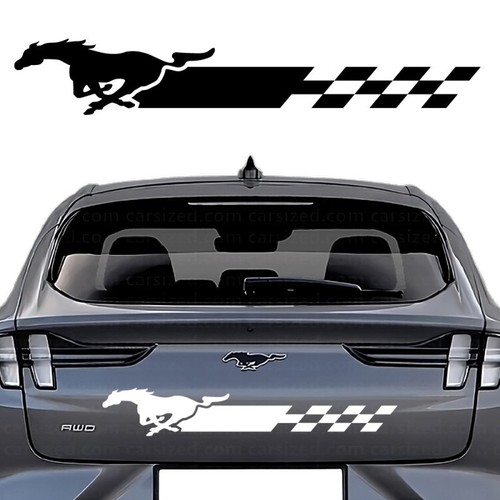 CHARMINGHORSE Autocollants graphiques américains pour portes latérales avant et arrière, pare-chocs, coffre, kit de rallye de course pour Ford Mustang 2015 2016 2017 (rouge réfléchissant