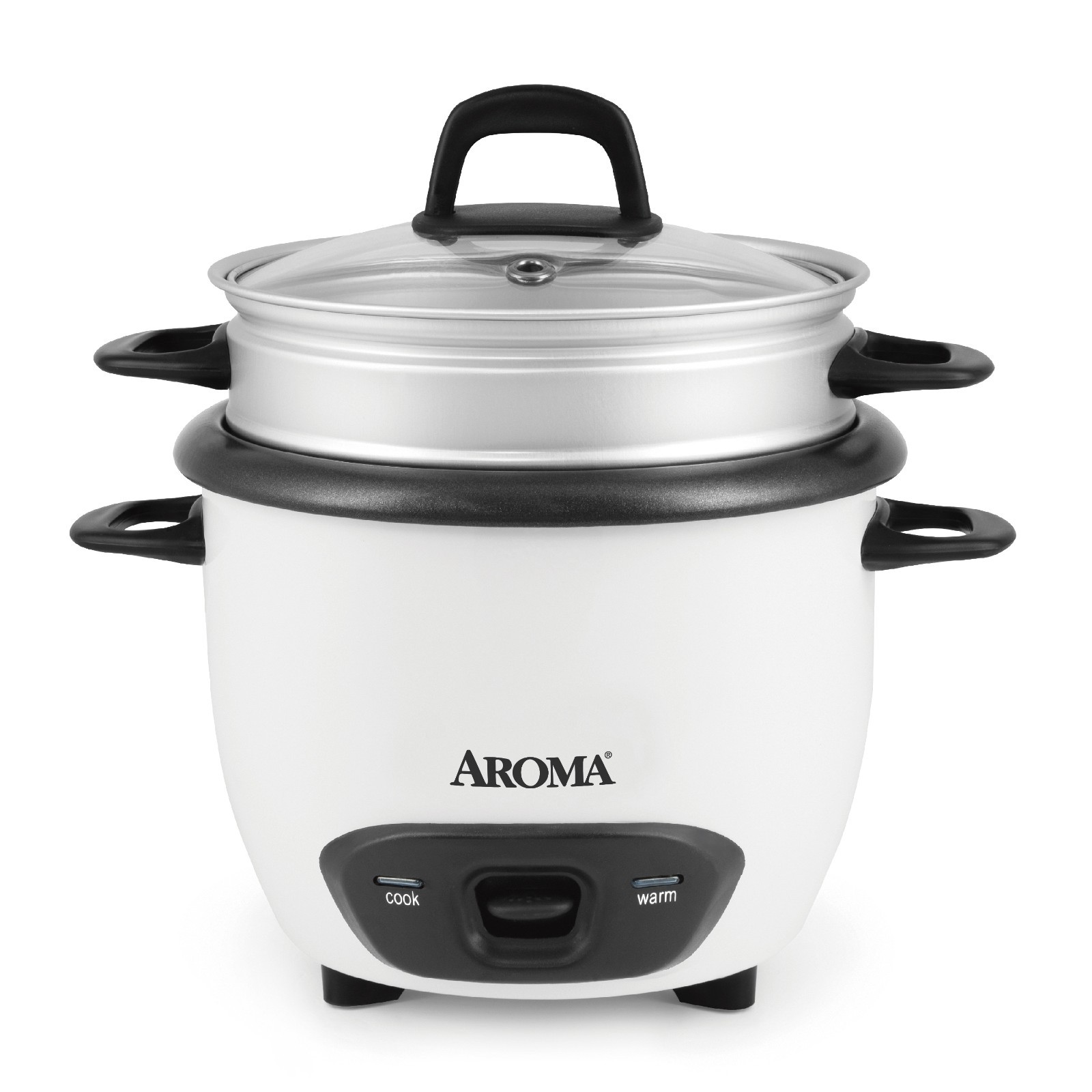 AROMA&reg; 6-Cup (Cooked) /1.5Qt. Rice & Grain Cooker, Red/ White, New, ARC-743-1NGR