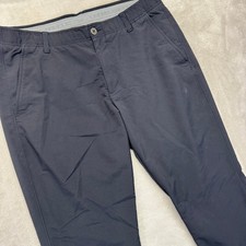 Under Armour Pants Mens 36x32 Pure Black Tech Moisture Wicking Golf Straight Leg