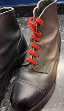 British Army Issue Black Leather Ammo Hobnailed Parade Boots, Size 10 Genuine