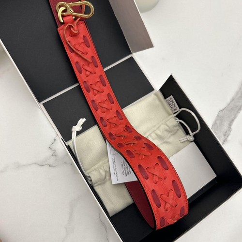 LOEWE Shoulder Strap Belt Leather Red Authentic - Picture 8 of 24