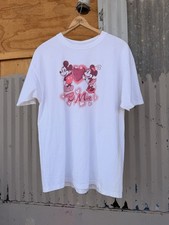 VTG Disney Store &lsquo;Be Mine&rsquo; Glittery Letters Minnie And Mickey T-shirt Size XL