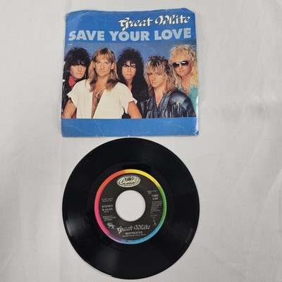 Great White Save Your Love 45 RPM Picture Sleeve Capitol Records Please Read 