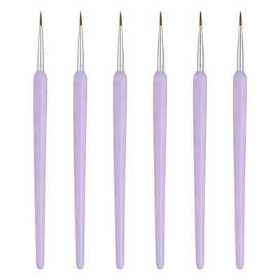 Miniature Detail Paint Brushes, 10mm Fine Tip Paint Brushes(Purple, Pack of 6)