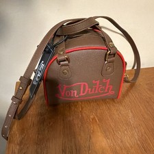 Von Dutch Originals Dark Brown Red Logo Zip S...