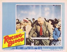 RACING BLOOD Original Lobby Card 8 Bill WIlliams Jean Porter Horse Racing 1954