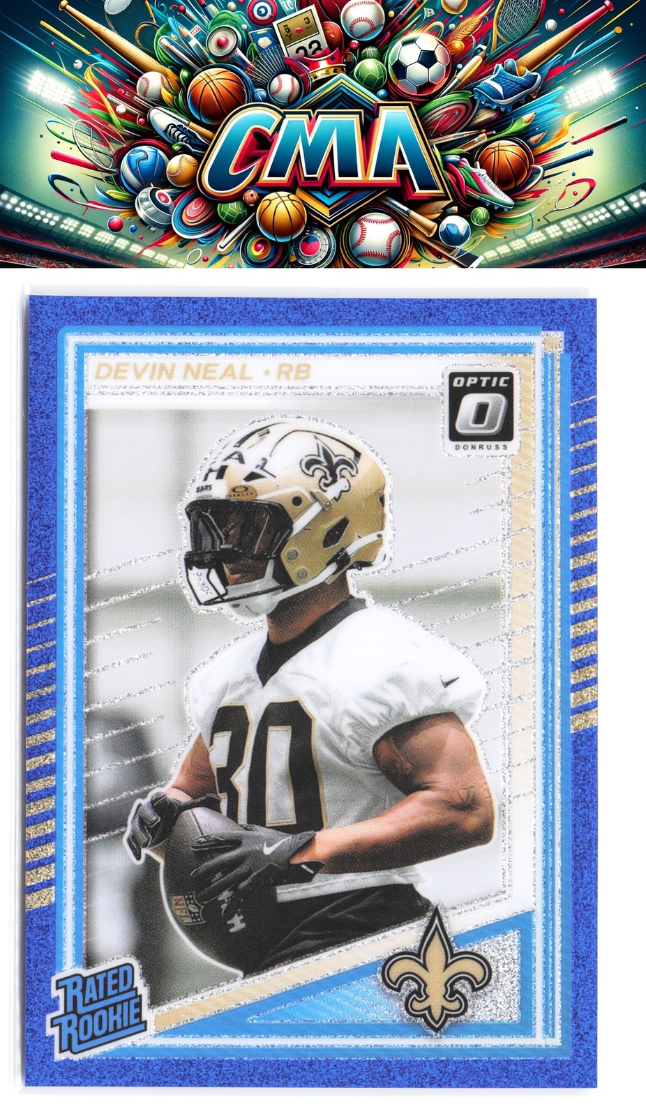 2025 Donruss Optic #282 Devin Neal Blue Glitter