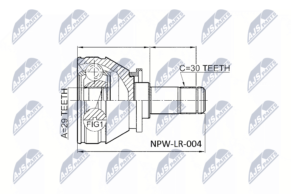 Driveshaft CV joint transmission sided NPW-LR-004 NTY for LAND ROVER - Image 3