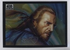 2022 Topps Chrome Star Wars Galaxy Refractor Qui-Gon Jinn #78 1ci4