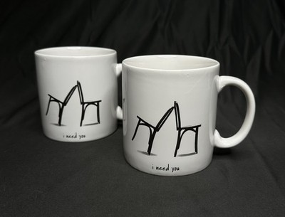 Louis Sahuc 2-Piece Shared Vision I Need You Mugs 3 7/8 