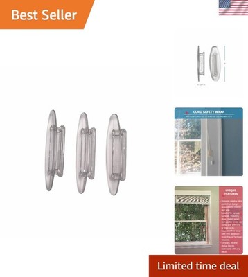 3 Pack Clear Baby-Proof Cord Holder - Child & Pet Safety Cleat for Window Blinds
