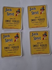 Jack Sprat Sweet Pickles One Pint Advertising Labels Lot Of 4