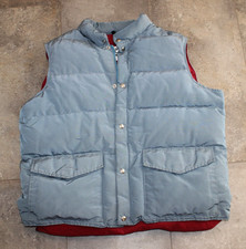 Vintage 70's Woolrich Puffer Vest Mens Size XL Blue Goose Down Jacket Insulated