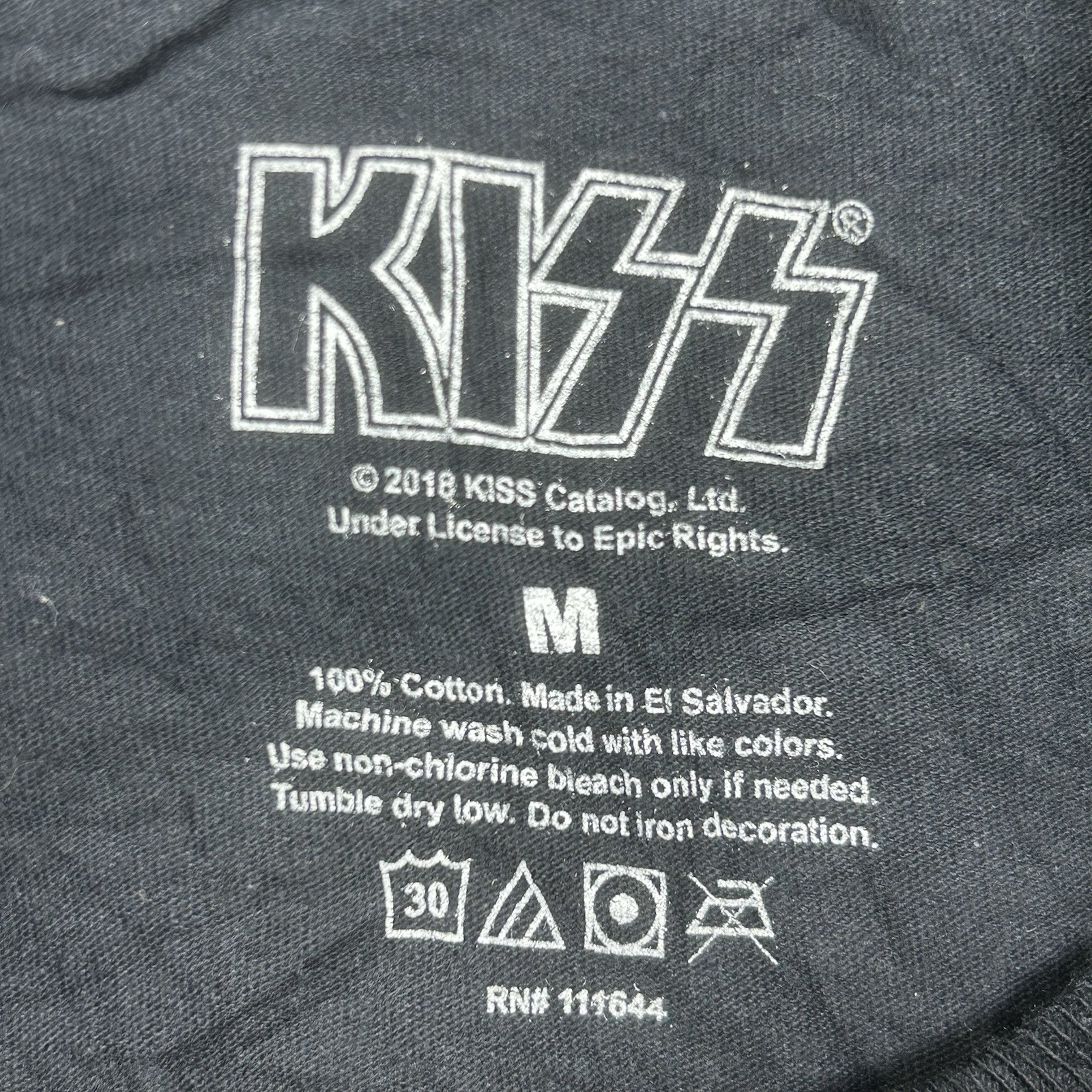 Kiss Detroit Rock City Black Medium TShirt 2018 Young Mens Unisex Band Graphic