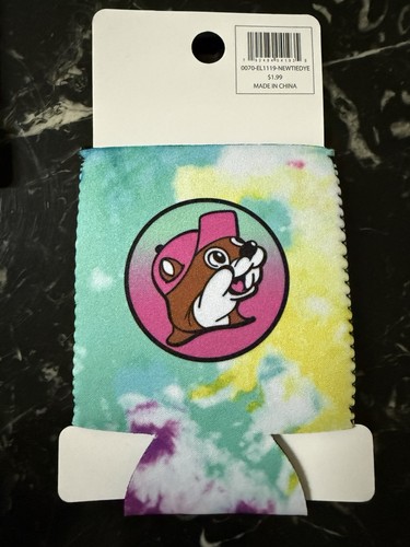 Buc-ee's Travel Center Tie Dye Can Beverage Insulator New Bucky Beaver Logo 12oz - Picture 5 of 7
