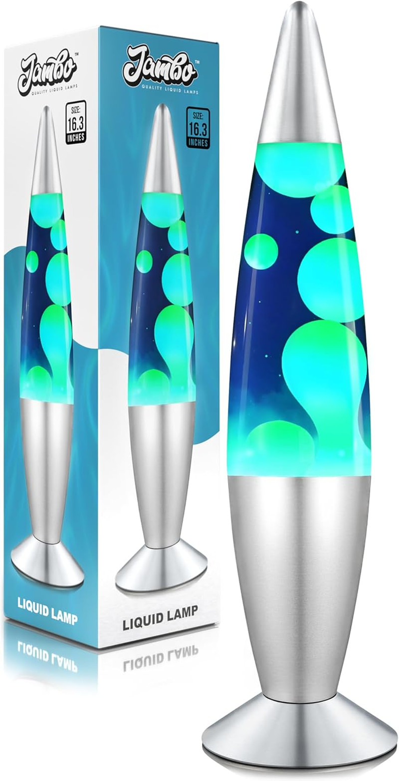 Lampe à mouvement liquide 16" bleu cire veilleuse relaxante salon