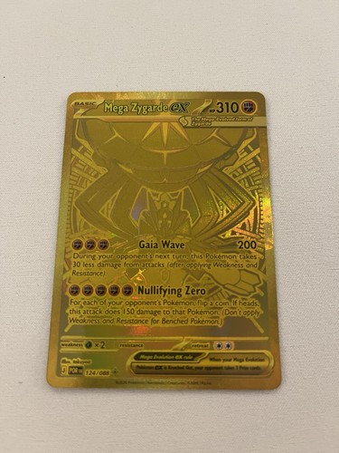 ⭐️ Pokemon Gold Mega Zygarde Card / 124-088/ Perfect Order ⭐️