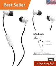 Effortless Jib Wired Earbuds: In-Line Mic  Noise Isolation for Travel - White