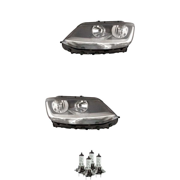 Halogen Scheinwerfer Frontscheinwerfer Set H7/ H7 FüR VW Sharan Inkl. Lampen-image