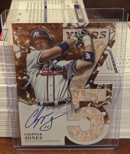 Chipper Jones #75YA-CJ 2026 Topps 75 Years Of Topps Die-Cut Autograph card