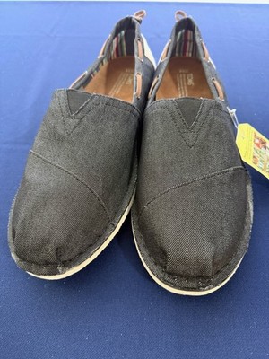 TOMS Stitchout Black Denim Men's Size 14 New With Tags (no box)