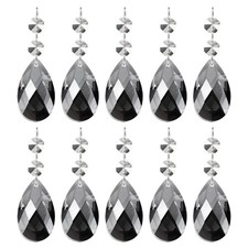 Teardrop Crystal Chandelier, 10 Pack 85mm Length Prisms Part, Gray