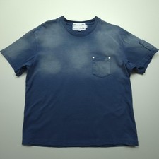 Sundae School Mens Shirt Medium Blue Pocket Tee Flower Logo Heavy Washed M