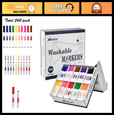 Washable Broad Line Markers - Assorted Colors, 240 Count, Classroom Bulk Pack