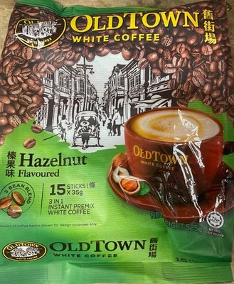 (4 )Old Town 3-In-1 Hazelnut favored  White Coffee 15 Sticks x 28g(Pack of 4)