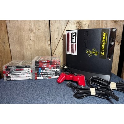 Sony PlayStation 3 PS3 Slim Console W/Stand 14 Games 1 Controller All Cords