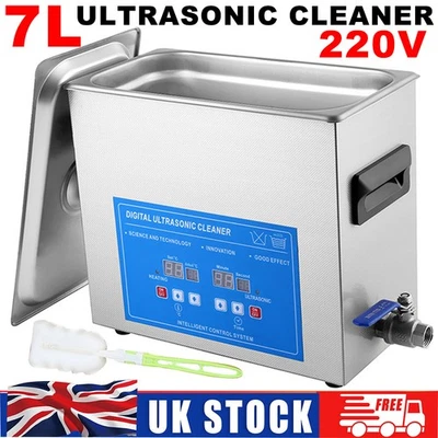 7L Ultrasonic Cleaner Timer Watch Jewellery Coins Cleaning Machine With Basket