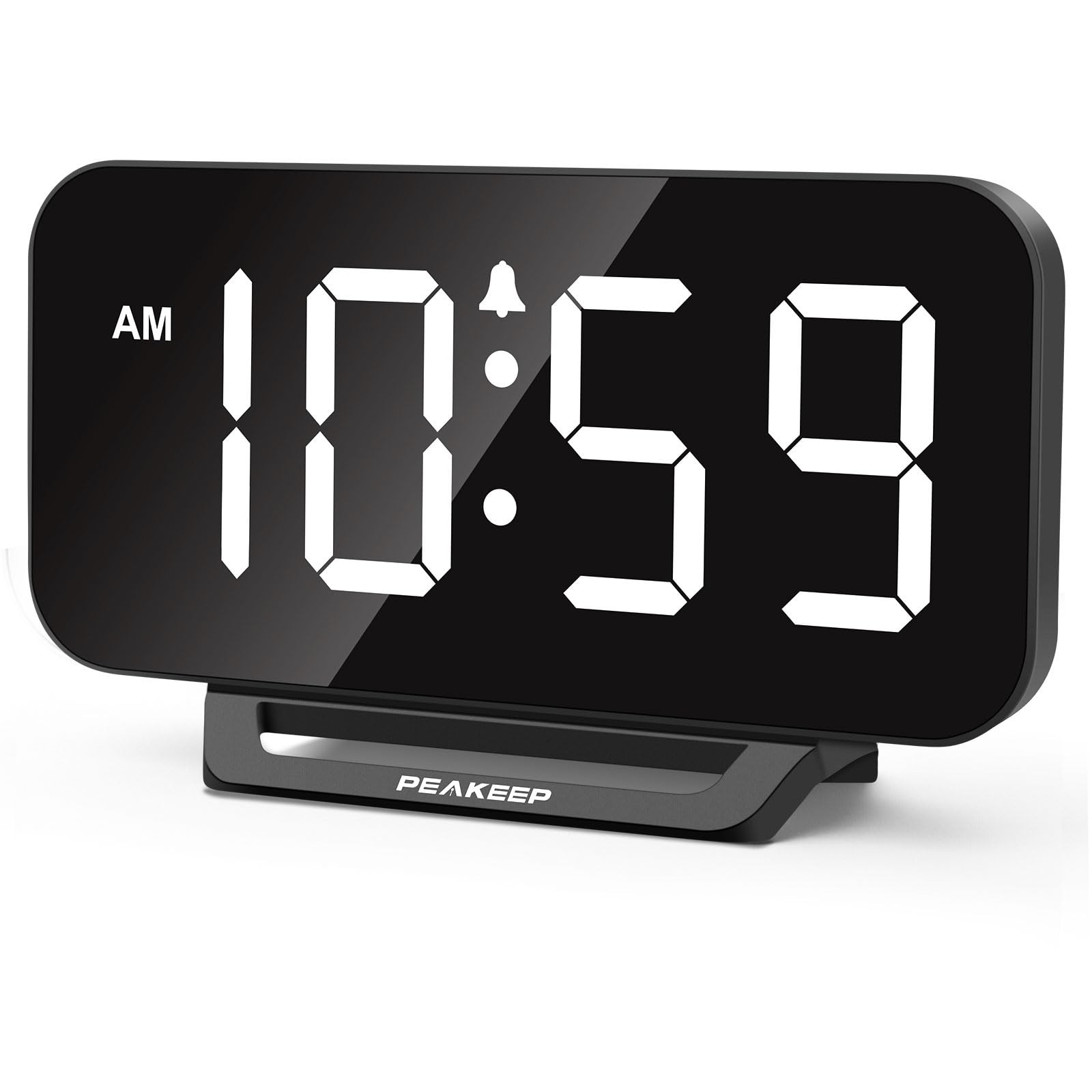 Small Digital Alarm Clock for Bedrooms - Loud for Heavy Sleepers with Dimmer