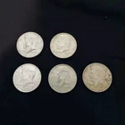 40% silver Kennedy Half Dollars 1966 1967 1969 Lot of 5 Circulated US Coins