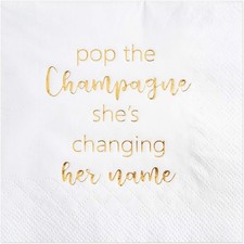 Bachelorette Cocktail Napkins Bridal Shower Dessert Napkins Gold Foil