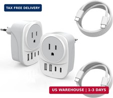 European Travel Plug Adapter,Universal Travel International Power Adapter 2 USBC
