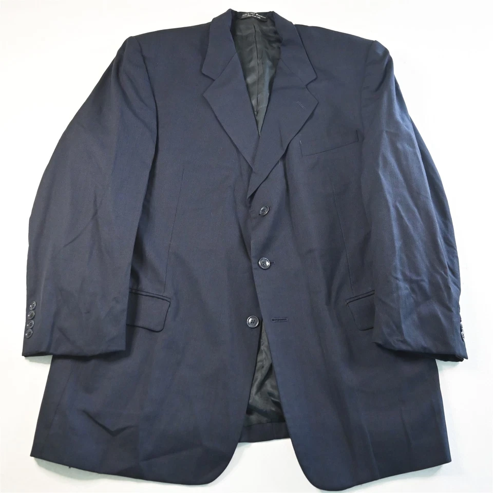Chaqueta Pantalones Traje Ruffini 48L 42x28 Azul Oscuro Cuadros Glenn Lana Para Hombre Foto 2 de 4