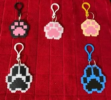 Animal Paw Pixel Keychains YOU CHOOSE