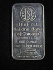 1oz .999 Silver Bar "First National Bank Of Chicago" Minted In Switzerland