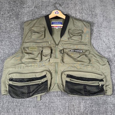 Ron Thompson Fly Fishing Vest Multi Pocket Size Large Deluxe Khaki Green