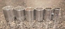 Craftsman 3/8" Drive 12 Point SAE Socket Set Lot of 6 Made  USA V Series 